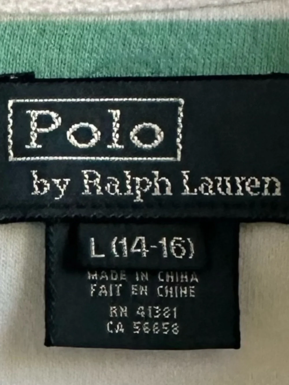 Polo Ralph Lauren Light Green & White Stripe Short Sleeve Polo Shirt Size Large